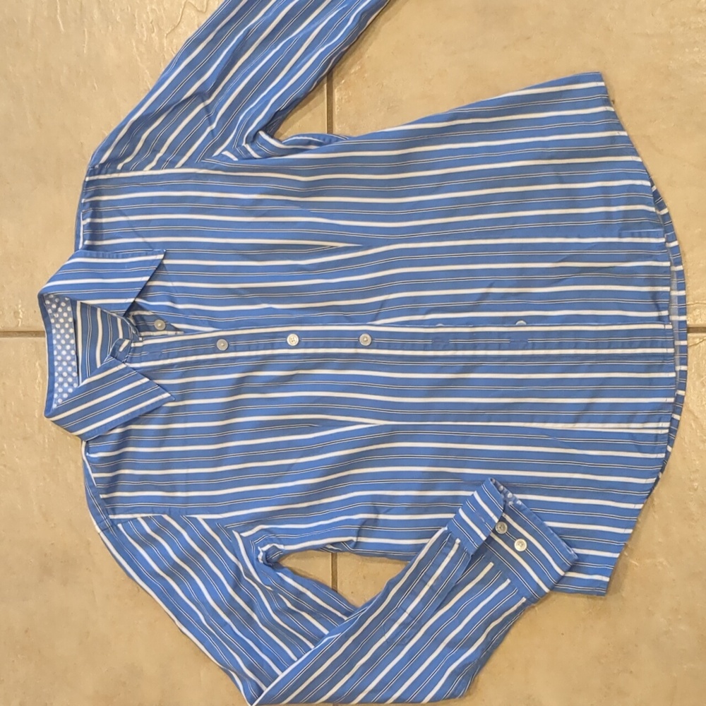 Blue Striped Button Down Shirt Size Small